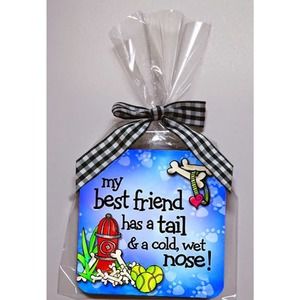 Neoprene Coaster - My Best Friend has a Tail by Suzy Toronto Dog lovers